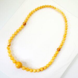 100% NATURAL Handmade Butterscotch Amber Necklace, Real Amber Bead Jewelry